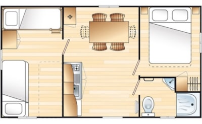 Mobil home Domino 25m² - 2 bedrooms