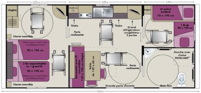 Mobil home 30m² - 2 bedrooms (adapted to the people with reduced mobility)