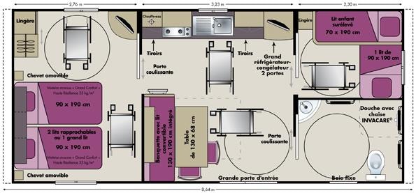 Mobil Home Pmr 30M² - 2 Chambres (Accessible Personne À Mobilité Réduite)
