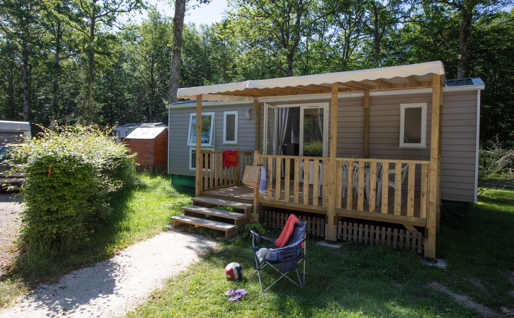 Location - Mobil Home Avec Terrasse Couverte 26 M² - 2 Chambres - Camping Bois Guillaume