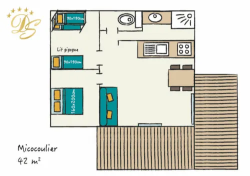 Huuraccommodatie(s) - Chalet - 2 Kamers - 1 Badkamer - Micocoulier - image n°9 - Castel Domaine de Sévenier & Spa
