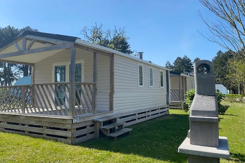 Location - Mobil-Home Premium 25 M² Dont Terrasse Couverte- 2 Chambres +Tv + Lave-Vaisselle + Bbq - Flower Le Domaine du Rompval