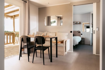 Mobil Home Confort 27m² 2 bedrooms adapted to the people with reduced mobility + terrace + TV