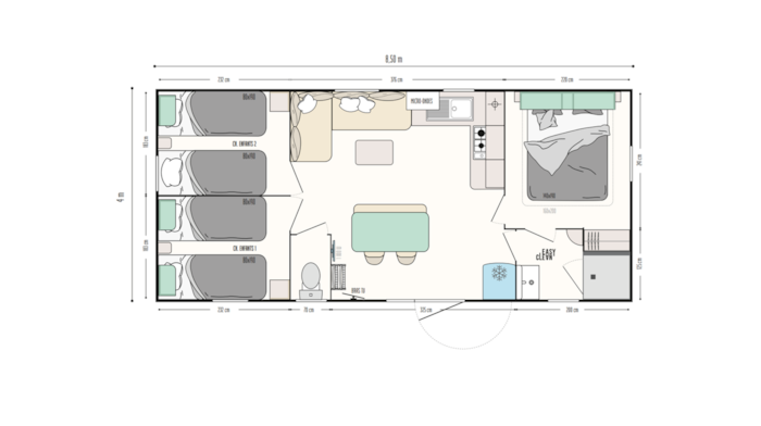 Mobil-Home Confort 33 M² Dont Terrasse 3 Chambres + Tv