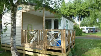 Mietunterkunft - Mobilheim O'hara, Terrasse - CAMPING LES DOMES