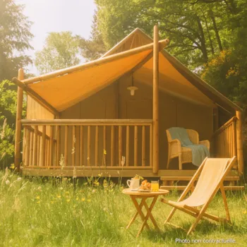 Mietunterkunft - Zelt Jungle - Standardsortiment / 2 Zimmer Ohne Sanitäranlagen - Flower Camping Le Belvédère - Auvergne - Cantal
