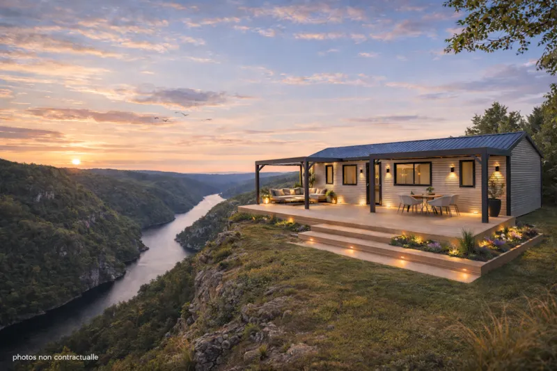 Mobil-Home Brezons Premium  41M2 - Climatisé (4Ch 8 Pers) 2 Sdb - Vue Lac