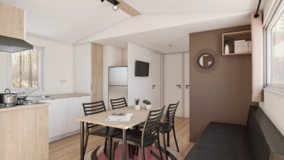 Mobile home BREZONS Premium 41m2 - Air-conditioned (4bed 8 pers) 2 bathrooms - Lake view