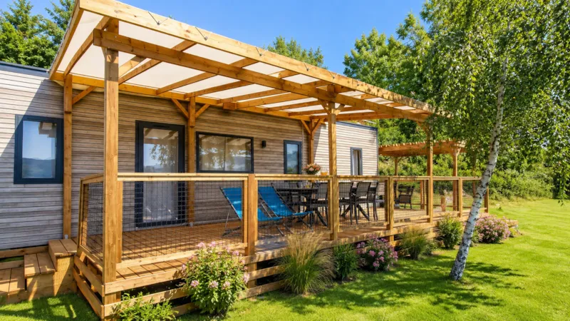 Mobil-Home Brezons Premium  41M2 - Climatisé (4Ch 8 Pers) 2 Sdb - Vue Lac