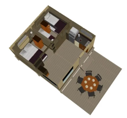 Bungalow Toilé Et Meublé