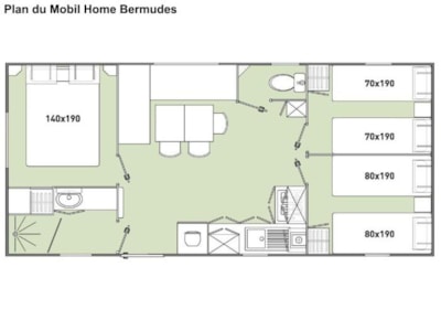 Bermudes 06 mobile home, 32 m² - 3 bedrooms HOTEL FORMULA — 9