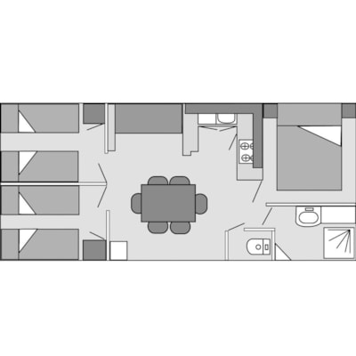 Tamaris mobile home, 30 m² - 3 bedrooms HOTEL FORMULA — 2