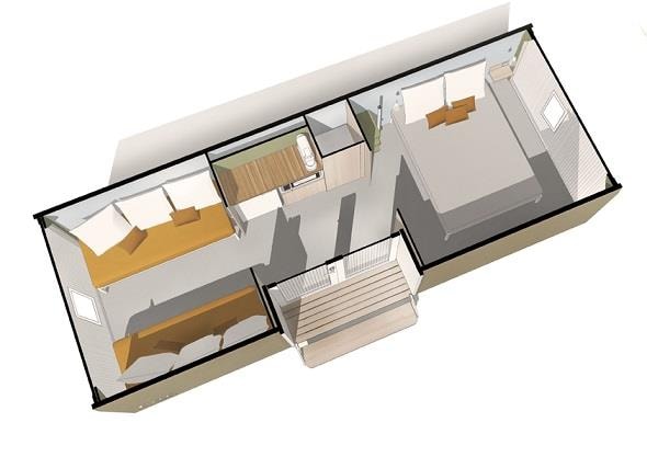 Zeltbungalow Coco Sweet 16m² - 2 Schlafzimmer - ohne Sanitäranlagen HOTELFORMEL