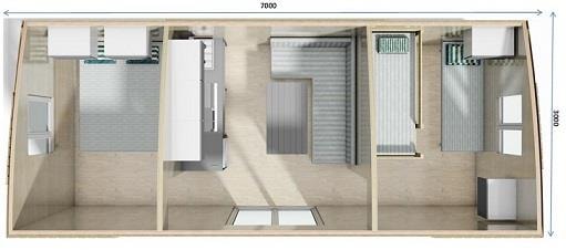 Mobil Home Elite Toile & Bois 21M² - 2 Chambres - Sans Sanitaires Formule Hôtelière