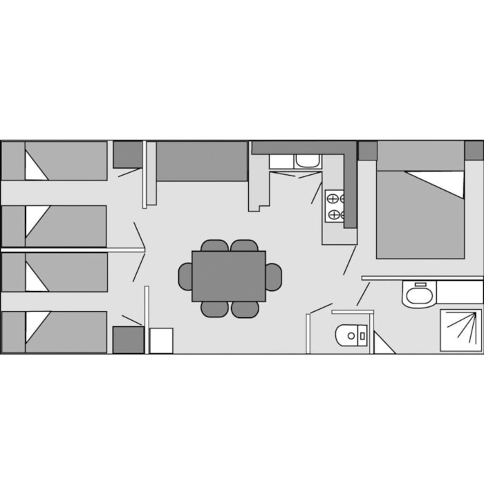 Mobil Home Tamaris 30M² - 3 Chambres Formule Hôtelière