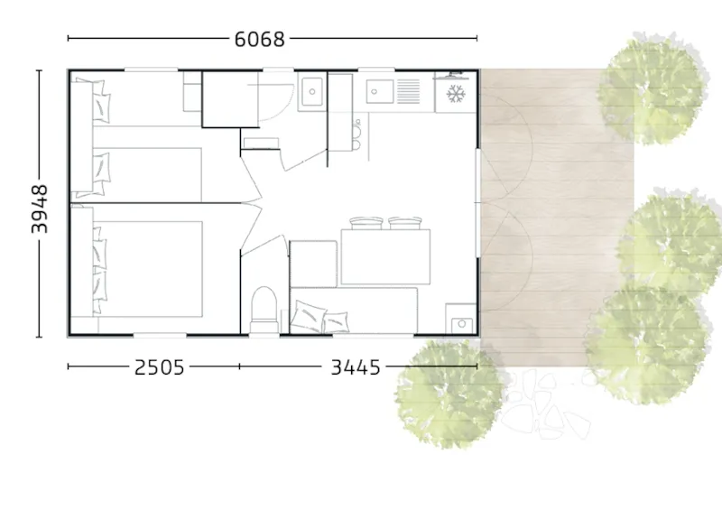 Mobil-Home Bergame 23M² - 2 Chambres