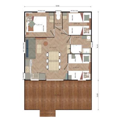 Sesame Chalet 35m² - 3 bedrooms — 7