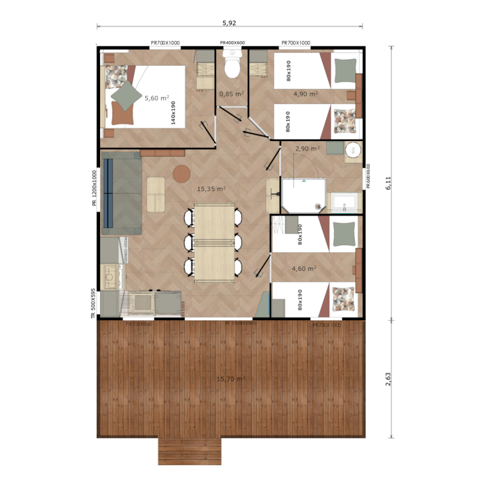 Chalet Sésame 35M² - 3 Chambres