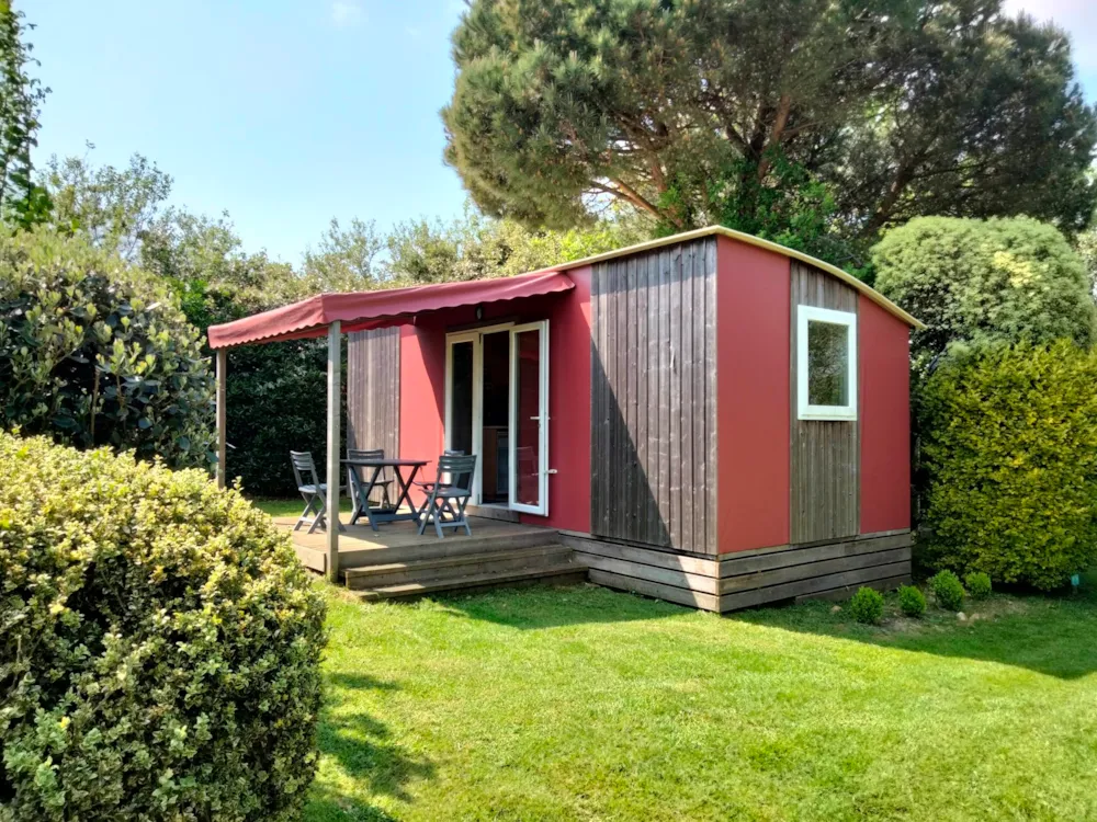 Location - Mobil Home Elite Toile & Bois 21M² - 2 Chambres - Sans Sanitaires - Camping Les Peupliers