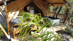 Mietunterkunft - Eco-Lodge Woody 2 Schlafzimmer - Camping Charlemagne