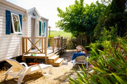 Location - Mobil Home Confort Plus Climatise - Camping Naturiste Les Aillos