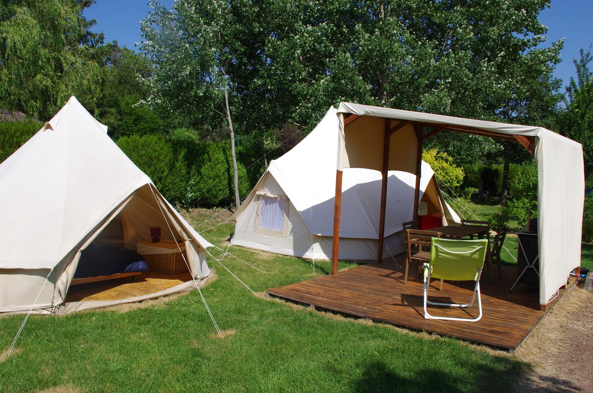 Accommodation - Nomadic Tent 36M² 2 Bedrooms + Terrace 10M² - No Bathroom - Flower Camping La Rochelambert