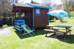 Accommodation - Cabanon Standard Bleu 8M² + Terrace 3M² - Without Toilet Block + Loggia 3M² - Flower Camping La Rochelambert