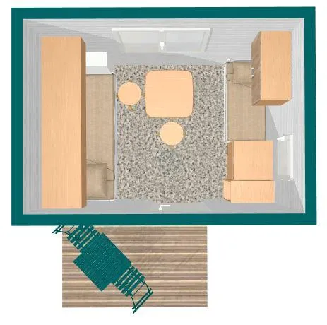 Cabanon Bleu Standard 8M² 1 Chambre (Sans Sanitaires) Dont Loggia 3M²