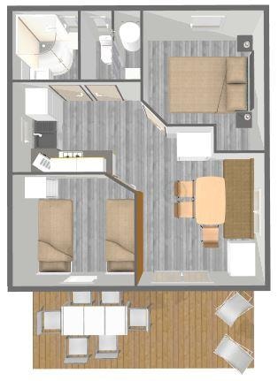 Chalet Jade Confort 30M² (2 Chambres) + Terrasse Couverte 15M² + Côté Rivière