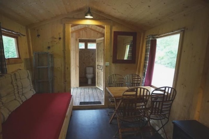 Cabane Trappeur Confort 25M² (1 Chambre) + Terrasse 30M²  + Côté Rivière