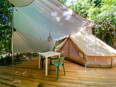 Canvas lodge in the bamboo grove