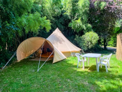 Canvas lodge in the bamboo grove