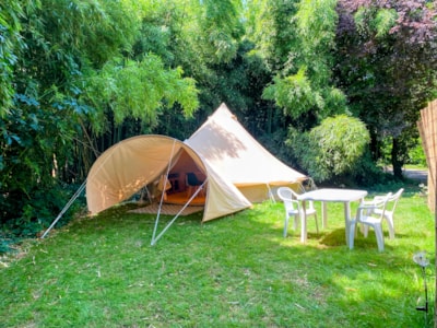 Canvas lodge in the bamboo grove