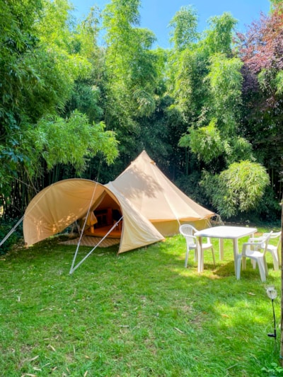 Canvas lodge in the bamboo grove