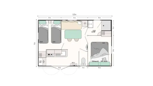 Location - Mobilhome Irm Confort Compact - Clim - 2 Chambres - image n°9 - Camping Le Gallo Romain
