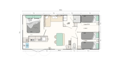 Mobile home IRM PREMIUM - 3 bedrooms - Air conditioning + Dishwasher