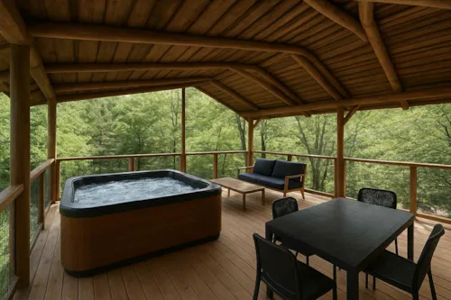 Location - Lodge Cape Town - 2 Chambres Avec Grande Terrasse - Clim + Lave Vaisselle + Spa - image n°8 - Camping Le Gallo Romain
