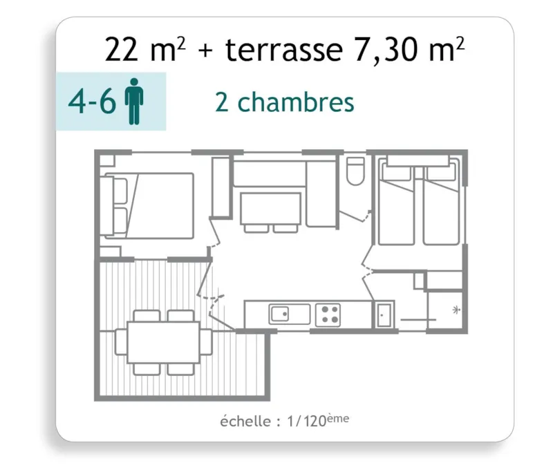 Mobil Home - 2 Chambres -