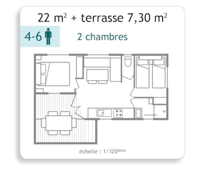 Mobile-home - 2 bedrooms -