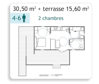 Mobile-home - adapted to the people with reduced mobility - 30.5m²