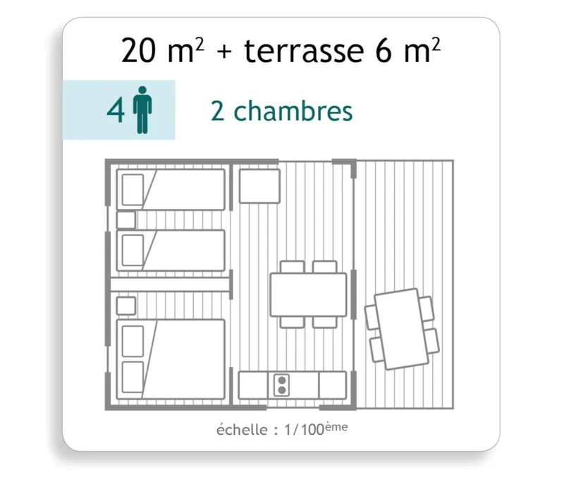 Bungalow Toilé - Sans Sanitaires - 20M²