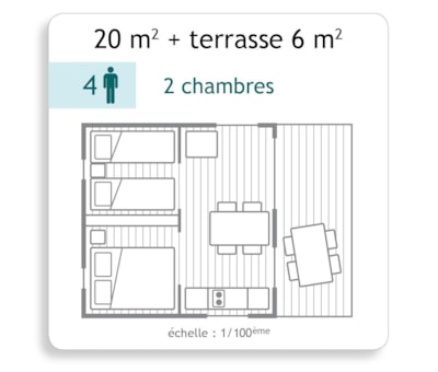 Canvas bungalow - without toilet - 20m²