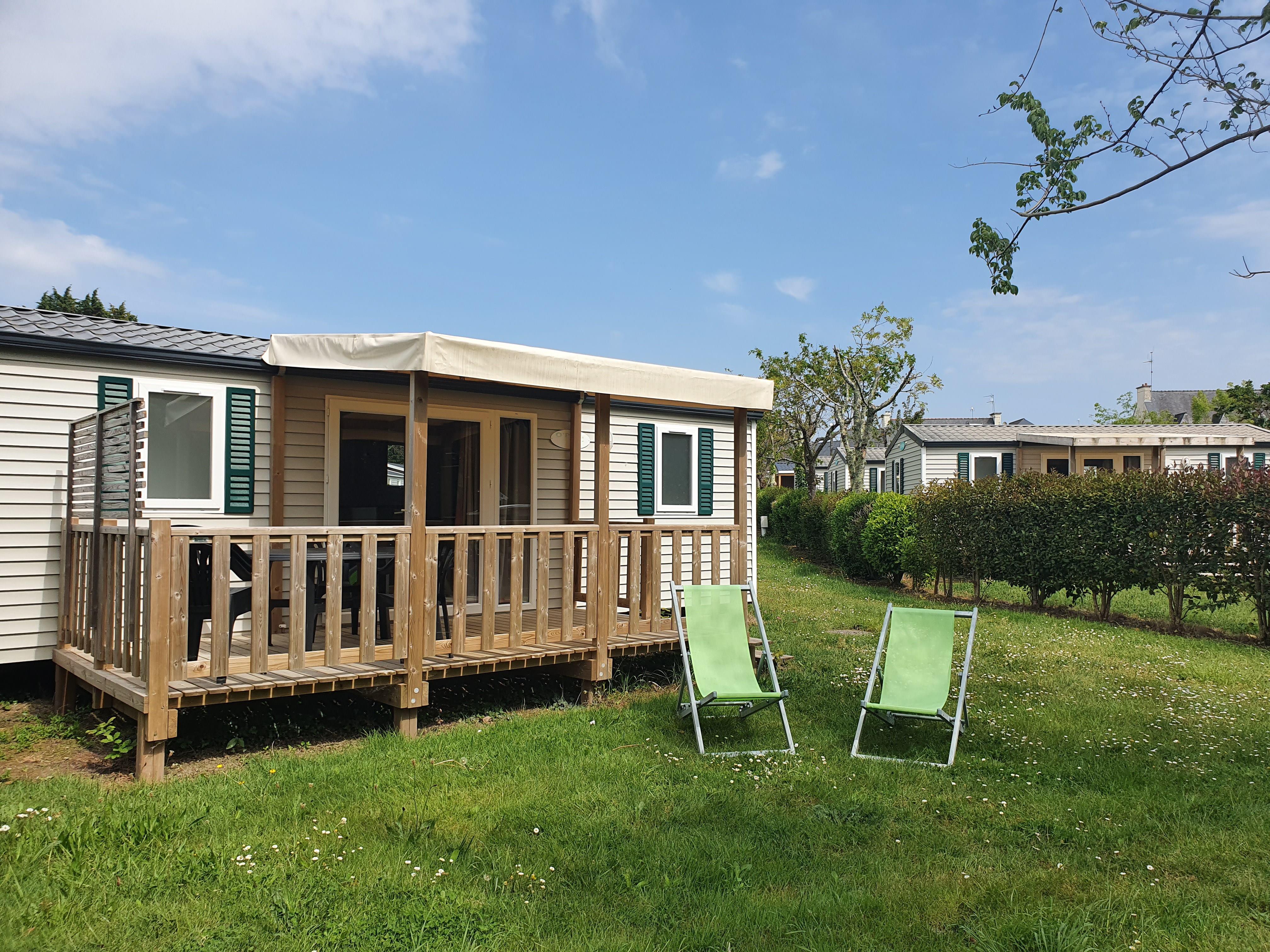 Location - Mobil-Home Confort 2 Chambres - Terrasse Semi Couverte - Camping Pen Palud