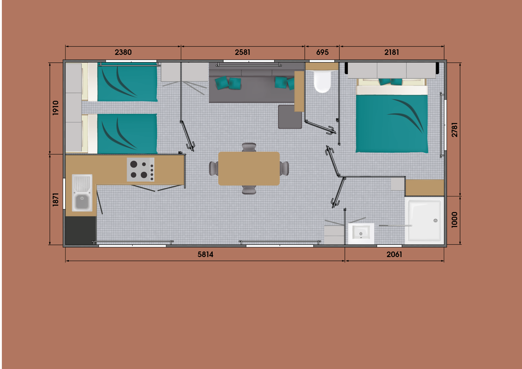 Location - Mobil-Home Confort + - 2 Chambres (Nouveauté 2023) - Camping Pen Palud