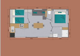 Location - Mobil-Home Confort + - 2 Chambres (Nouveauté 2023) - Camping Pen Palud