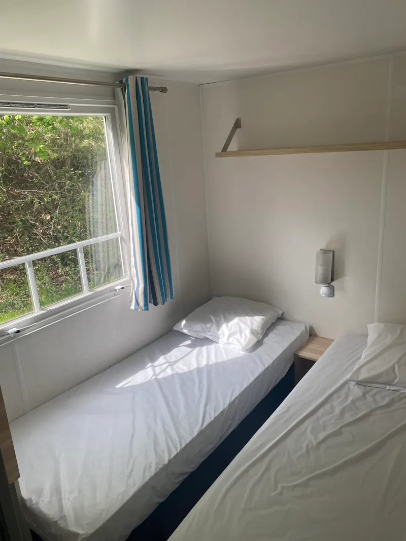 Mobil-Home Premium 30 M²  (3 Chambres) Terrasse Semi-Couverte 15M² + Tv + Lv + Clim