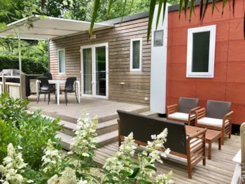 Mietunterkunft - Mobilheim Marjolaine 36M² (2 Zimmer) + 2 Badezimmer + Klimaanlage & Tv - Clico Chic - Camping Bimbo