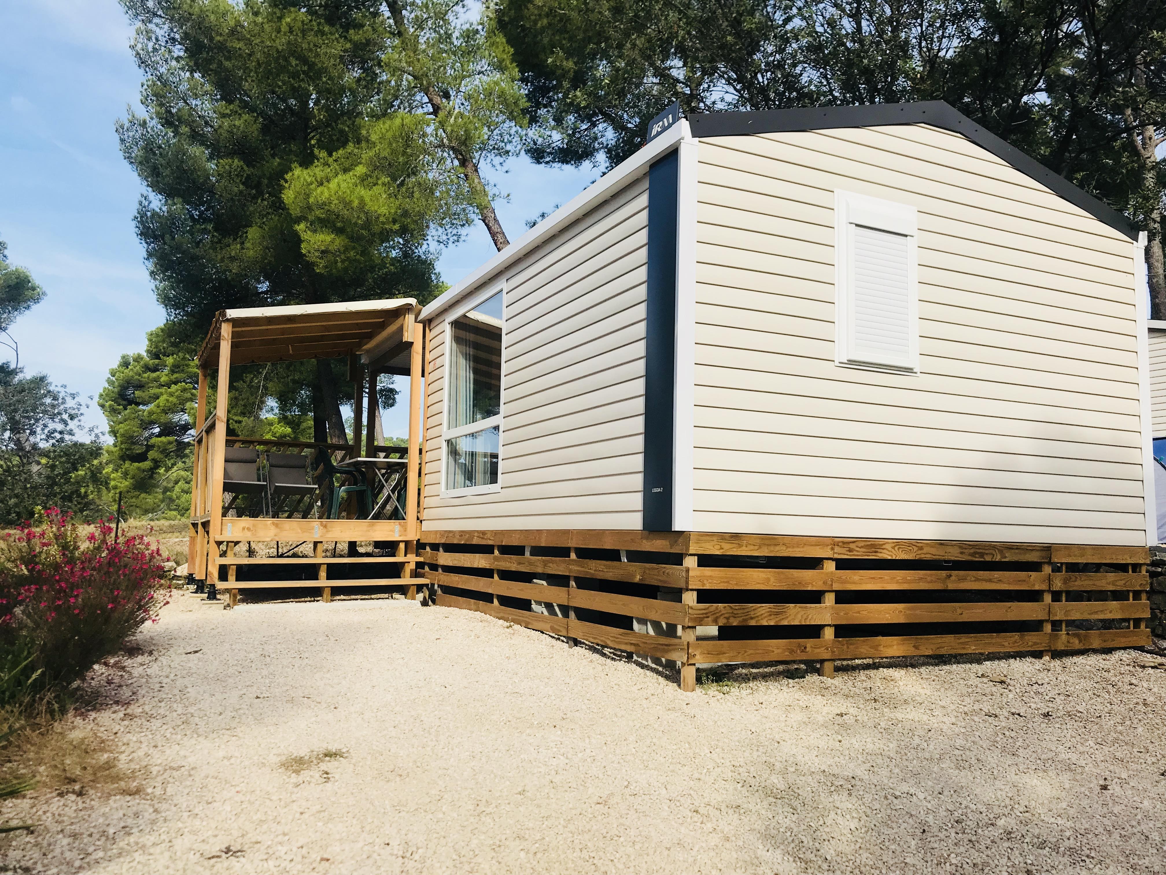 Location - Mobil Home Confort 2 Chambres 7.5Mx4m (28-30M2) + Terrasse Semi Couverte + Climatisation + Télévision - Camping Ceyreste