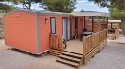 Huuraccommodatie(s) - Stacaravan Comfort Plus 29.9M² (2 Kamers) + Airco + Vaatwasser +  Overdekt Terras + Televisie - Camping de Ceyreste