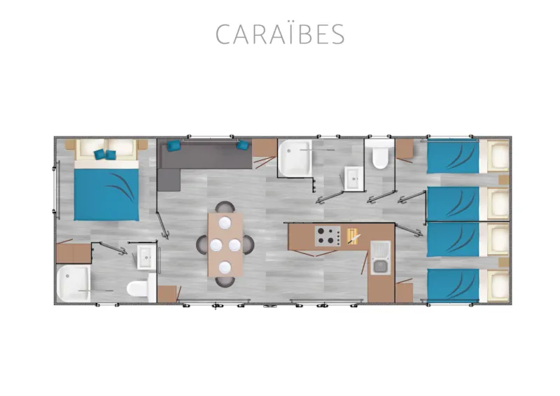 Premium Caraïbes - 40M² - 3 Chambres 2 Salles D'eau